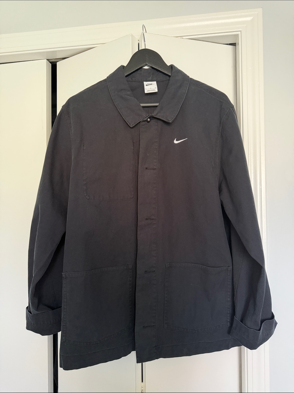 Nike Black Lightweight Work Jacket with White Swoosh
